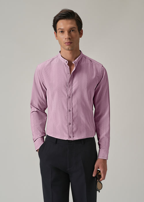Rose Pink Plain Shein Patterned Shirt