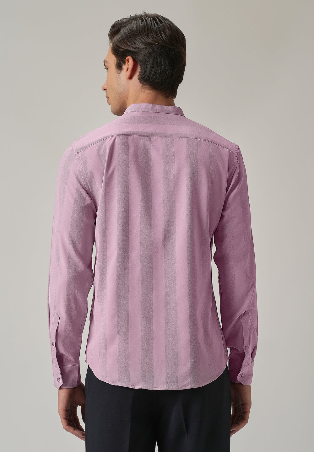Rose Pink Plain Shein Patterned Shirt