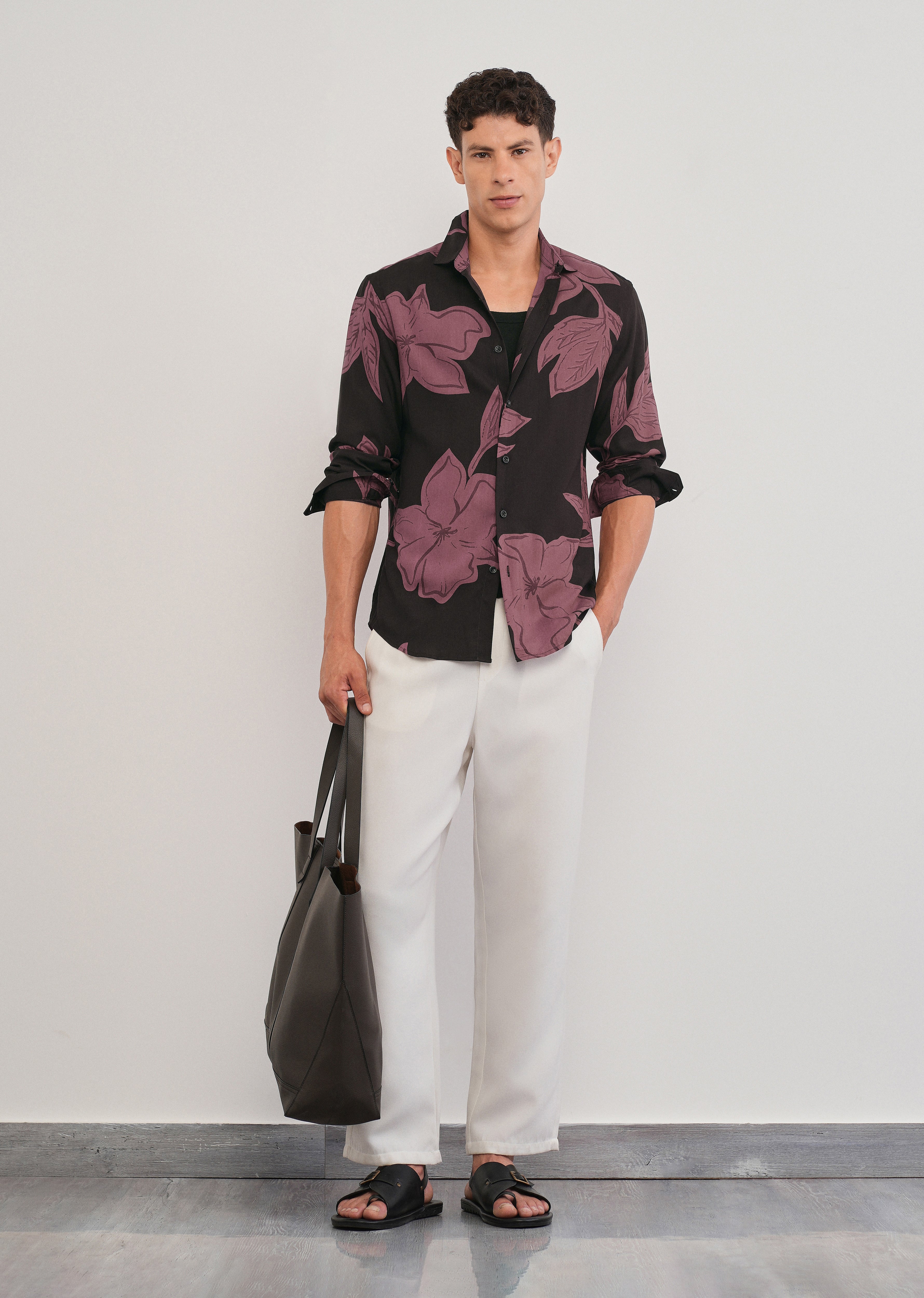 Rose Red Bold Floral Print Shirt