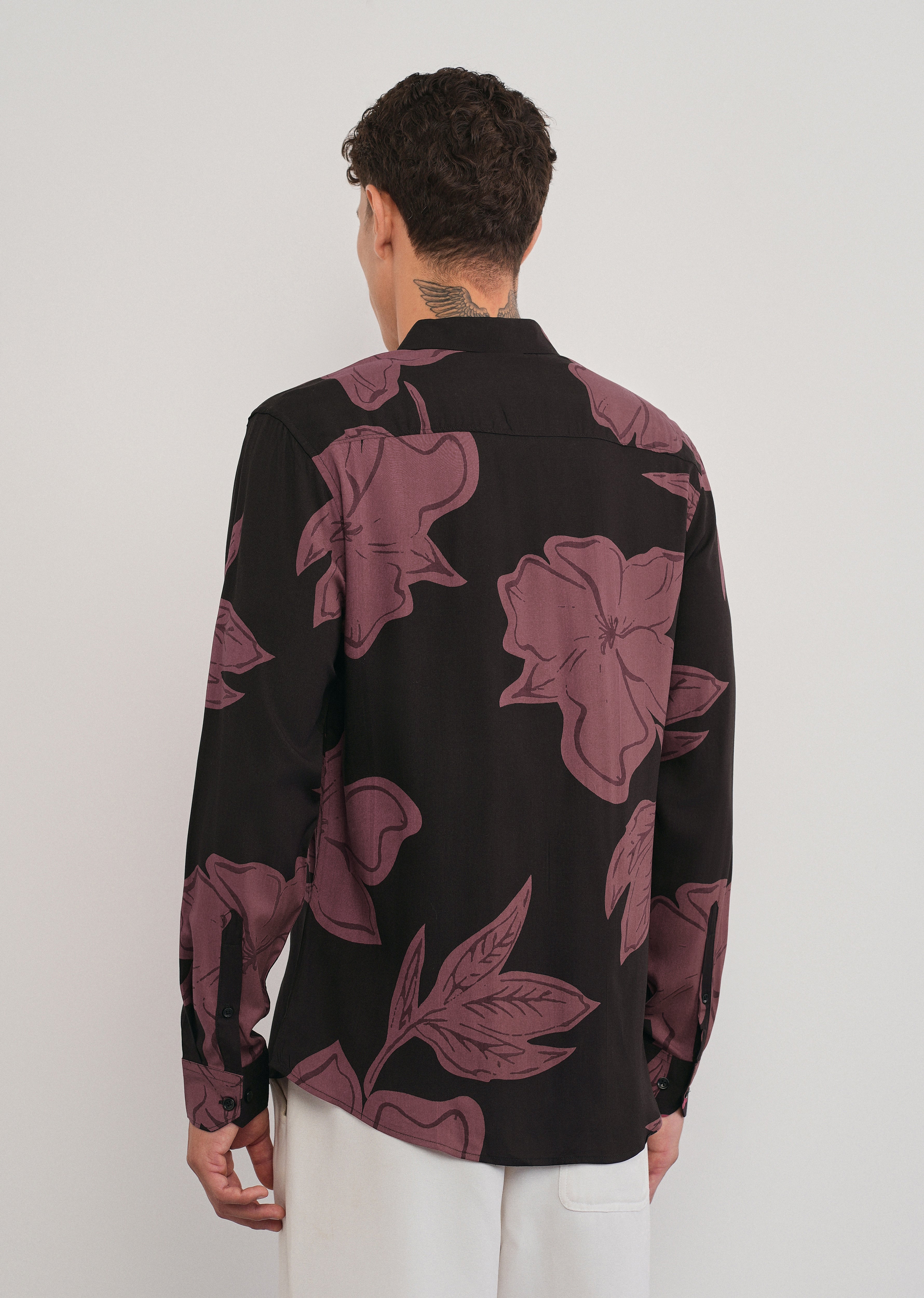 Rose Red Bold Floral Print Shirt