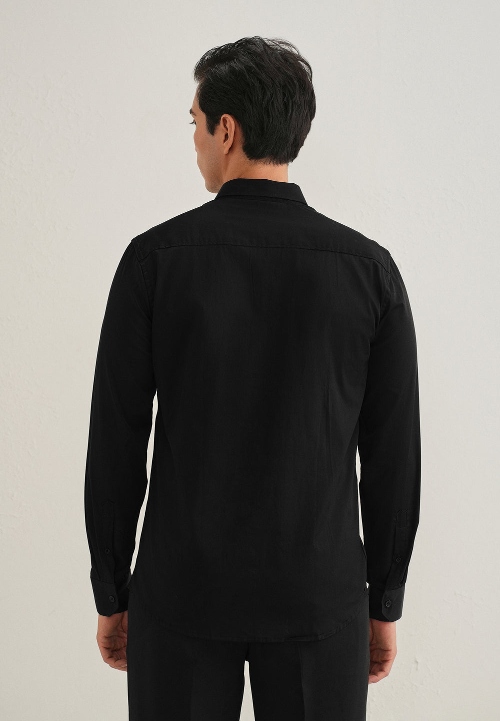 Rose Needle Work Black Shirt