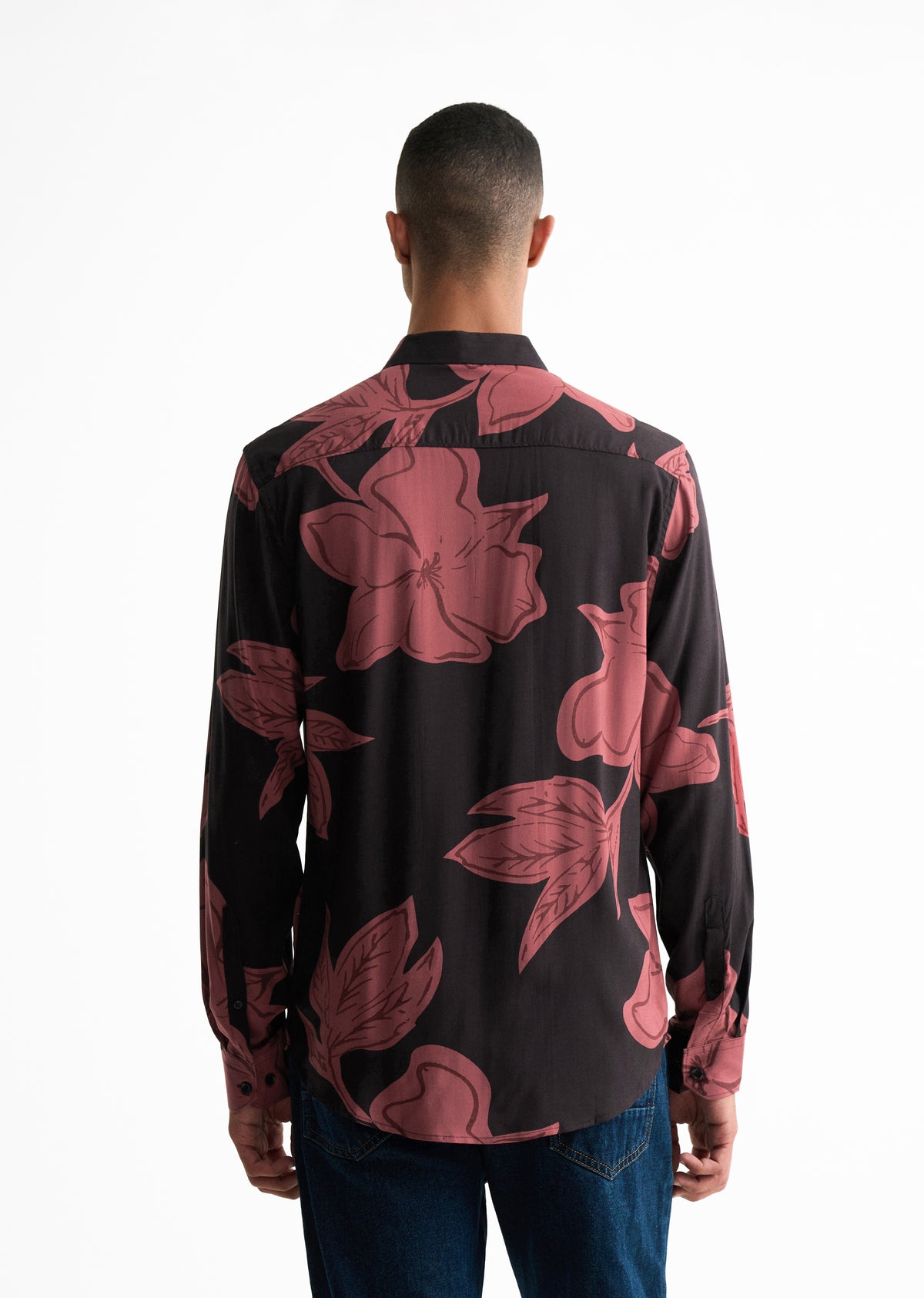 Rose Red Bold Floral Print Shirt