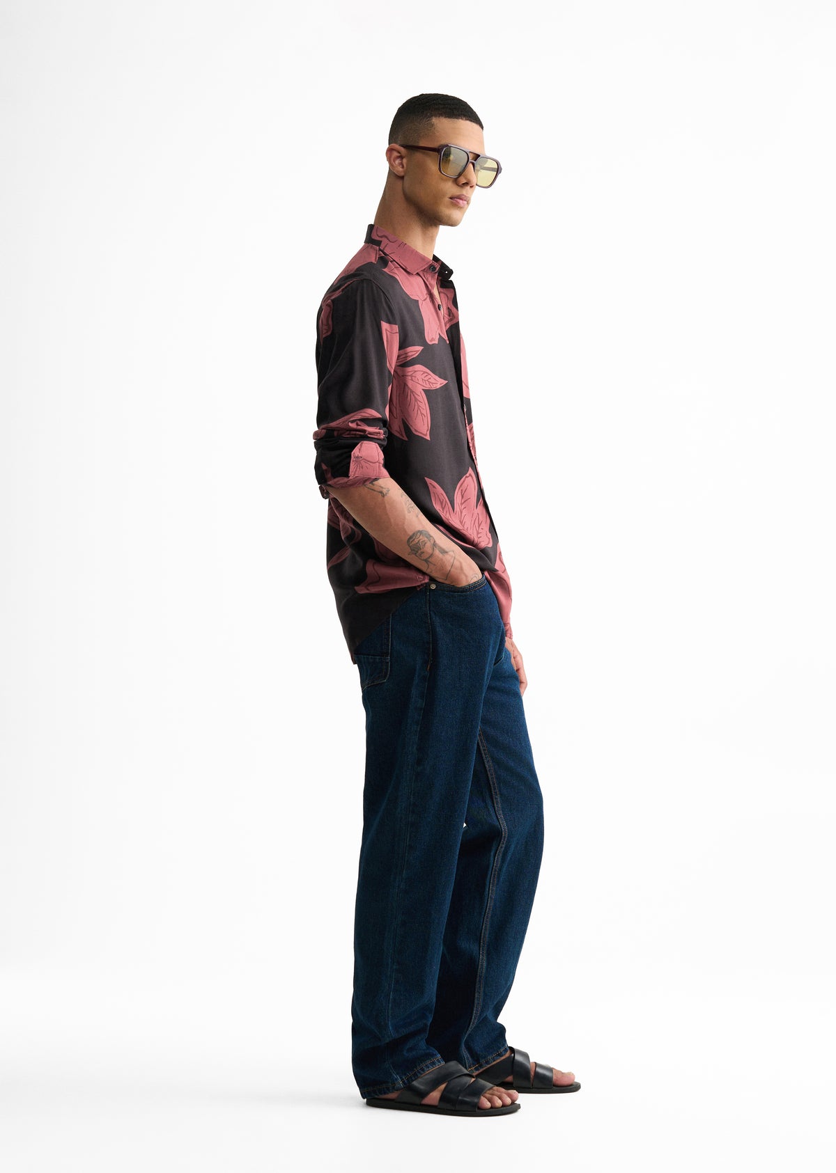 Rose Red Bold Floral Print Shirt