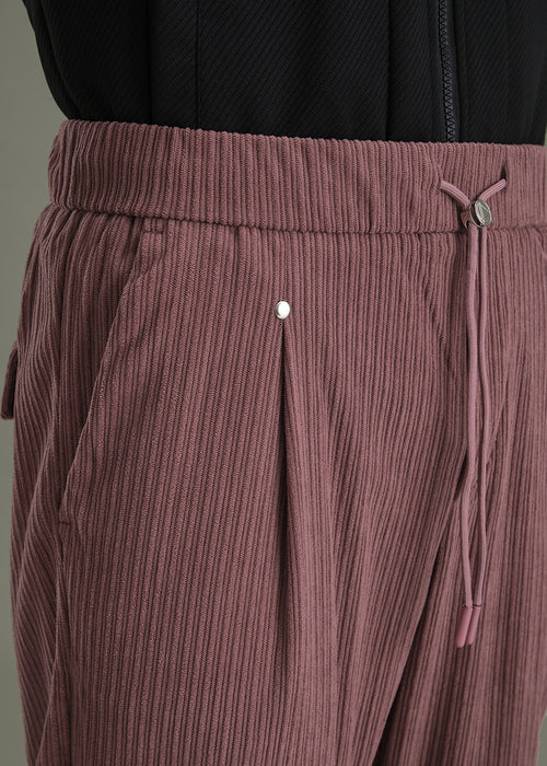 Rouge Pink Drawstring Corduroy Pant