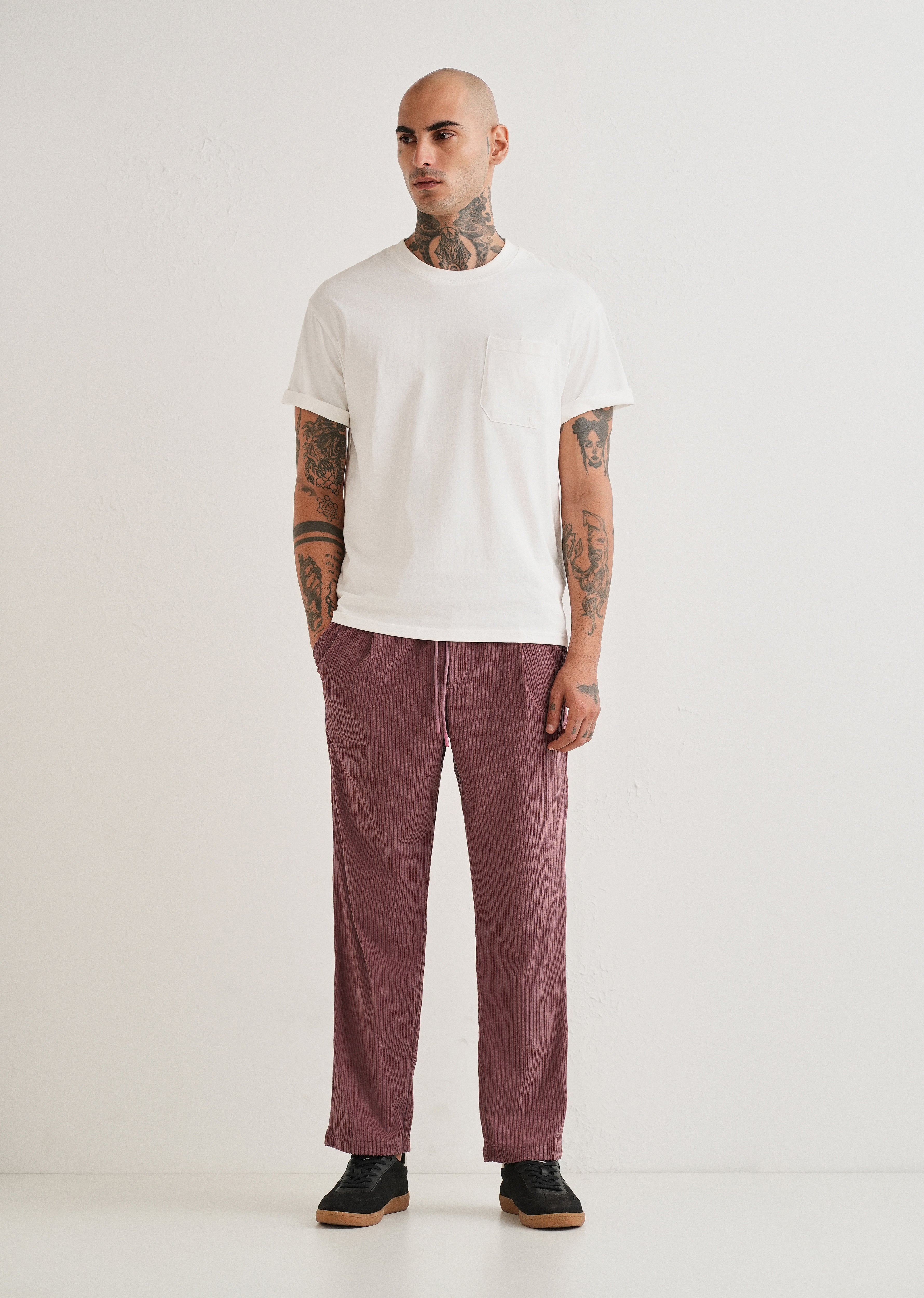 Rouge Pink Drawstring Corduroy Pant