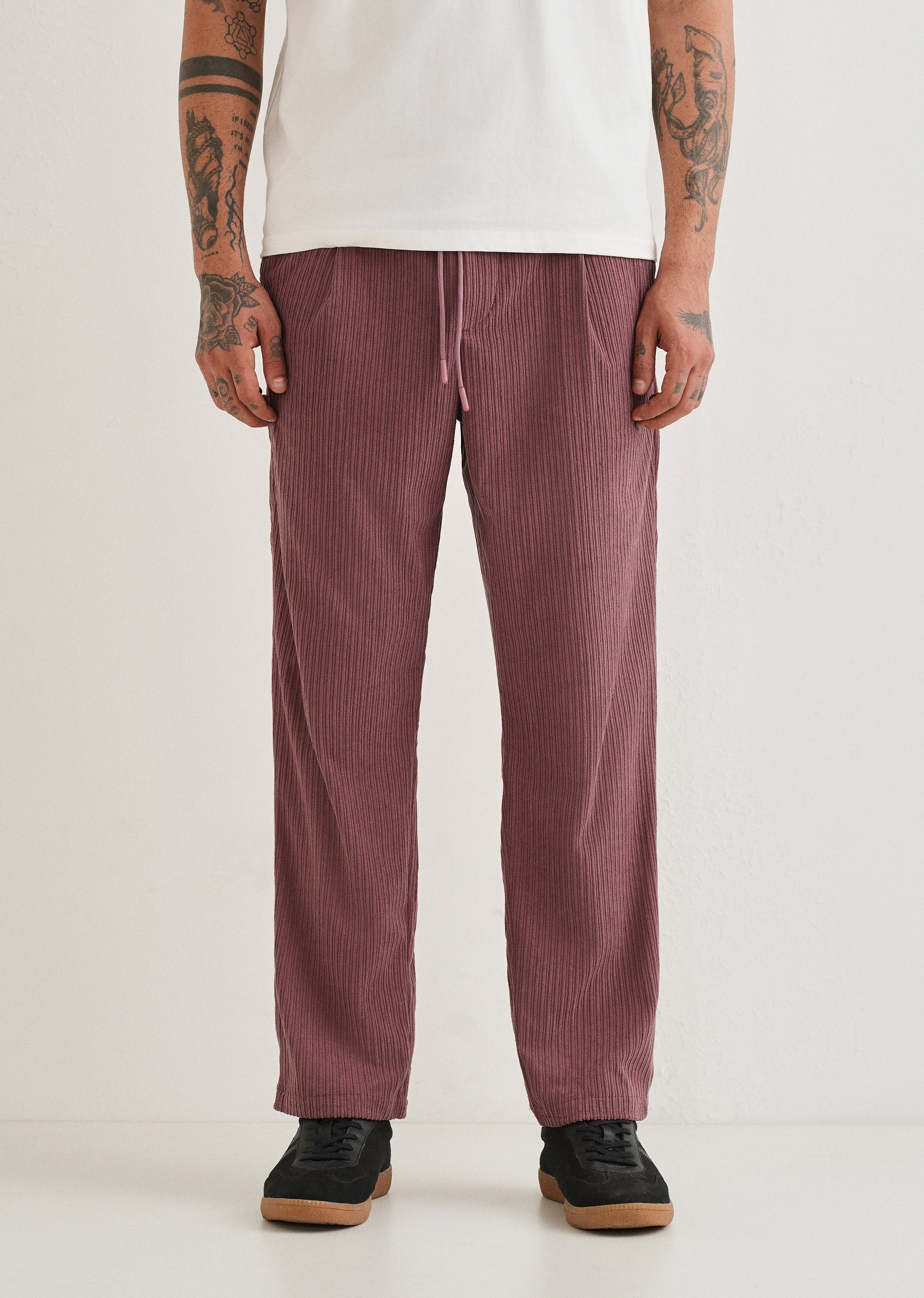 Rouge Pink Drawstring Corduroy Pant