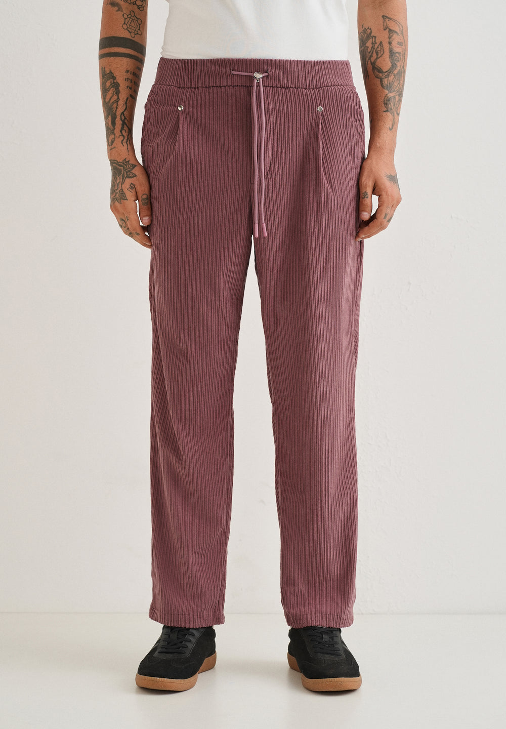 Rouge Pink Drawstring Corduroy Pant