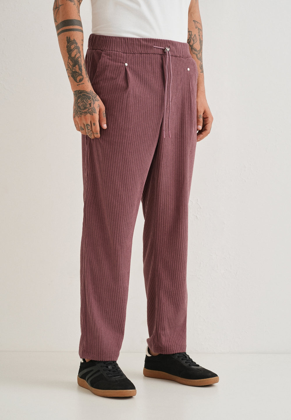 Rouge Pink Drawstring Corduroy Pant