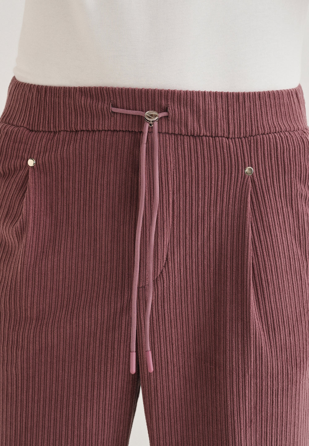 Rouge Pink Drawstring Corduroy Pant