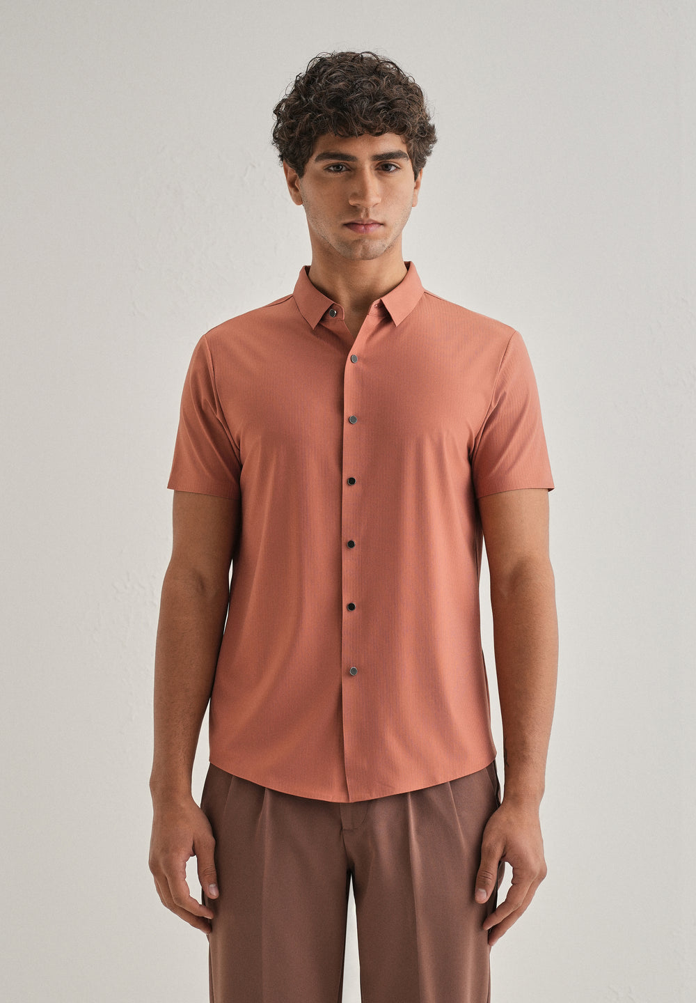 Rust Stripe Seamless Shirt