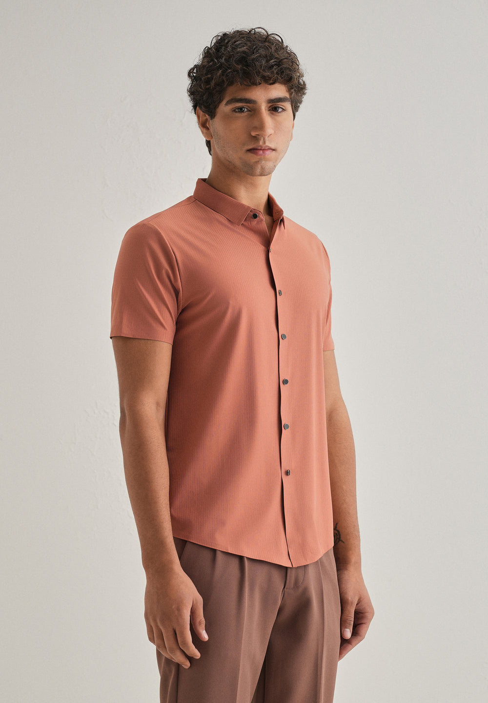 Rust Stripe Seamless Shirt