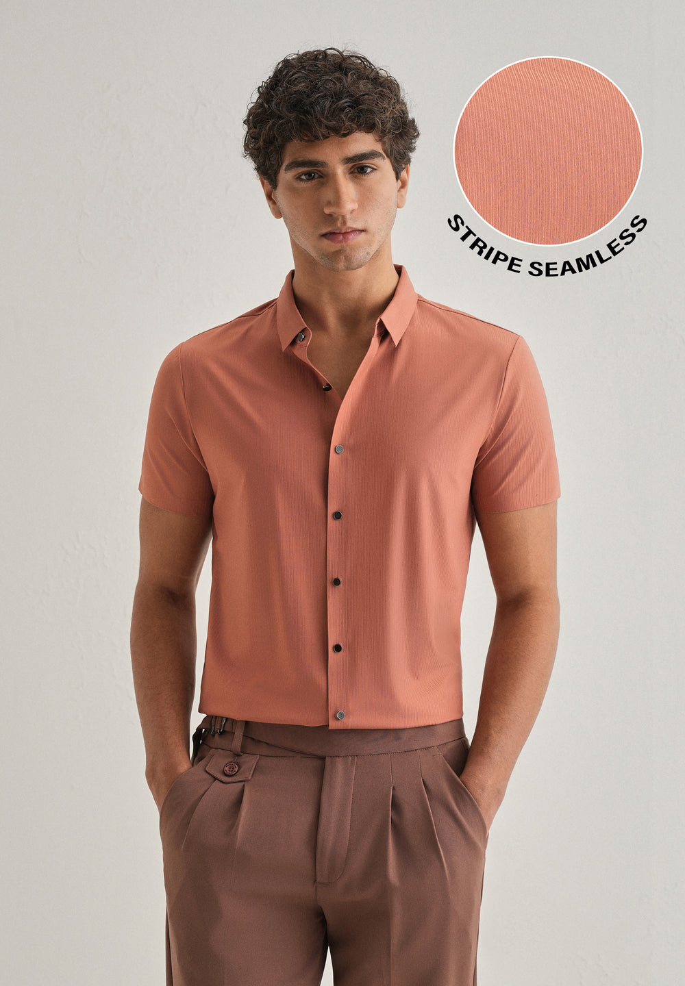Rust Stripe Seamless Shirt