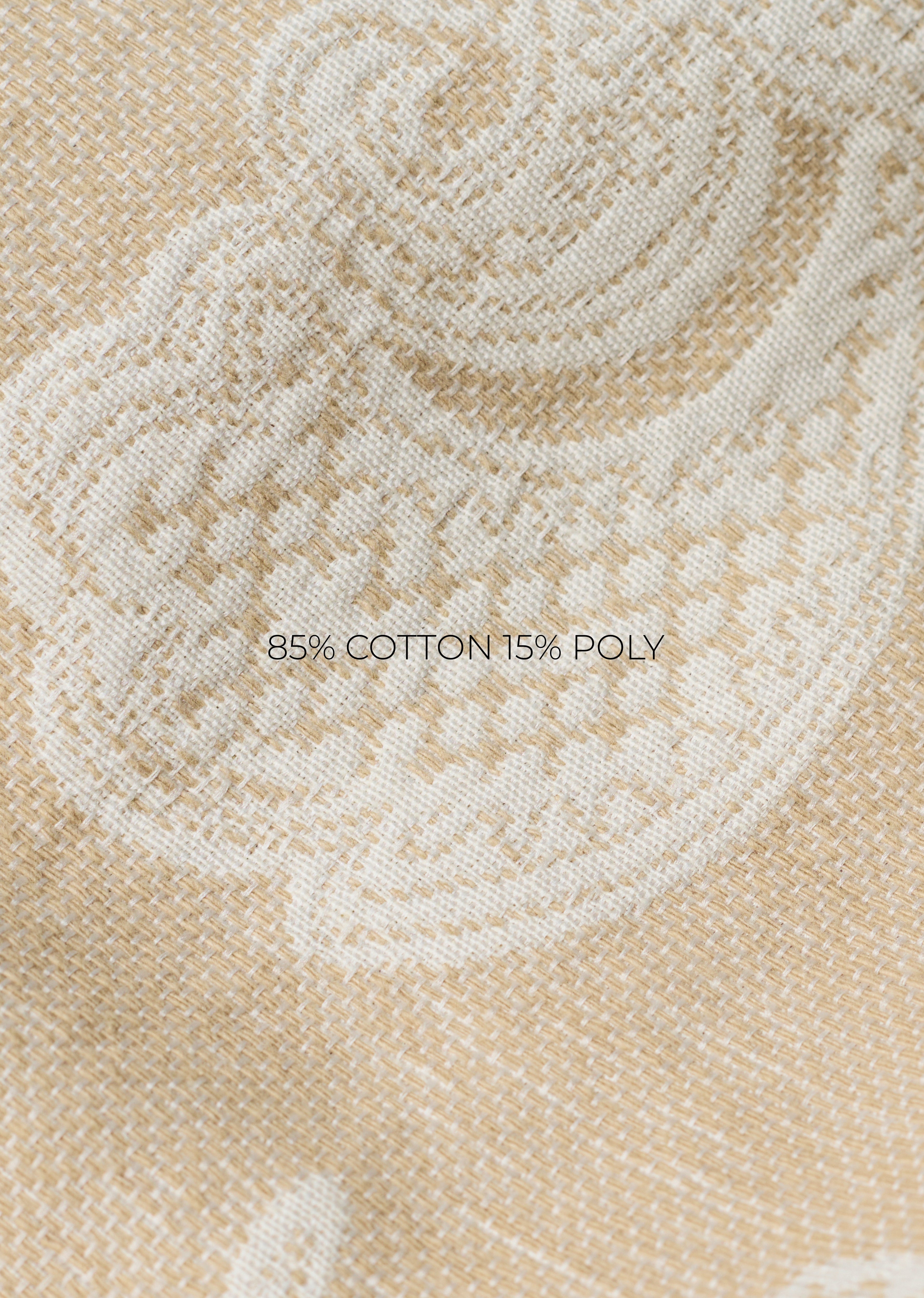 Beige Jacquard Floral Boxy Shirt