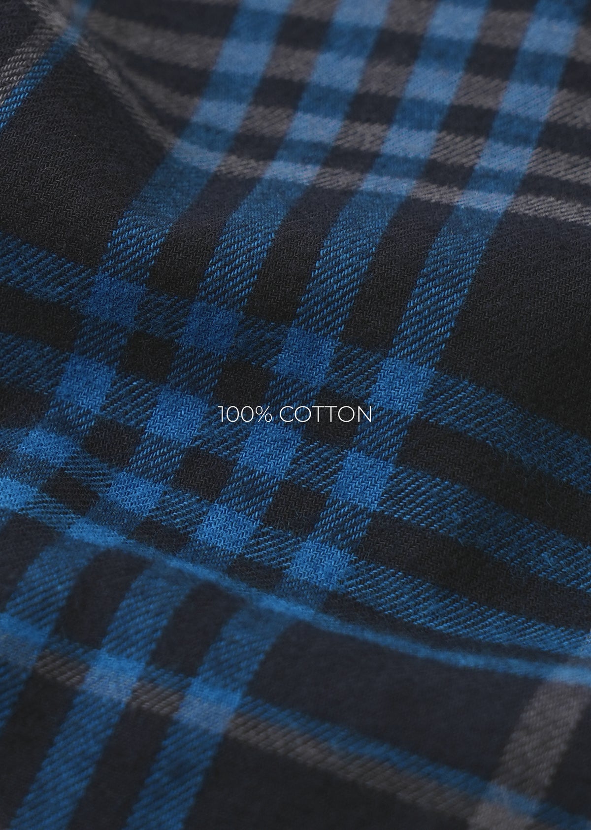 Blue Cotton Plaid Check Shirt