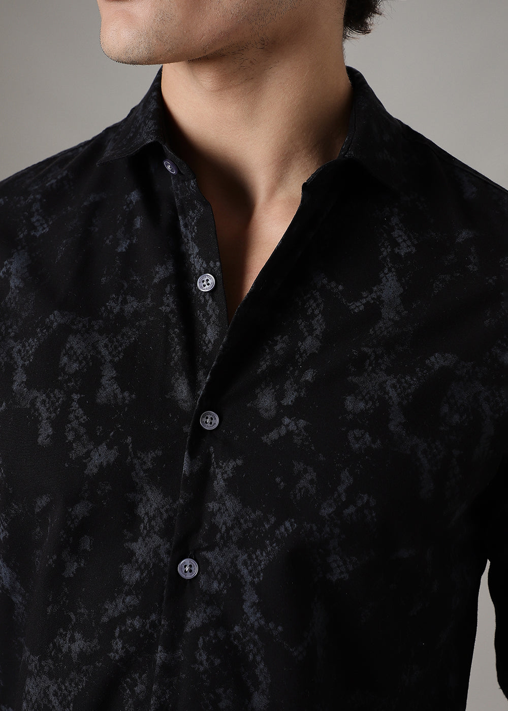 Sable Black Abstract Printed Shirt