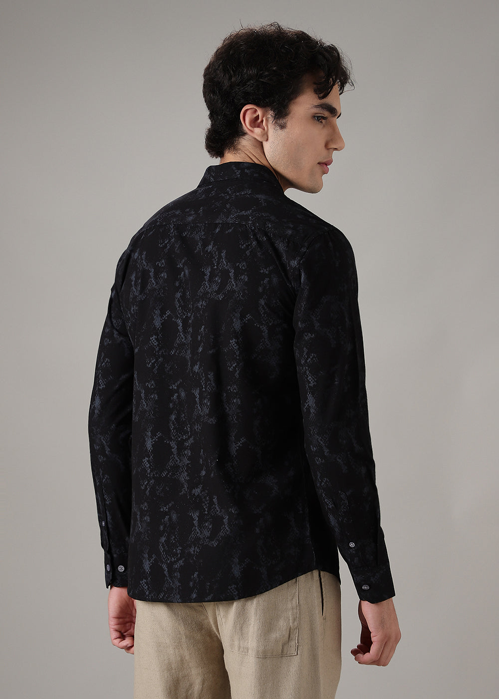 Sable Black Abstract Printed Shirt