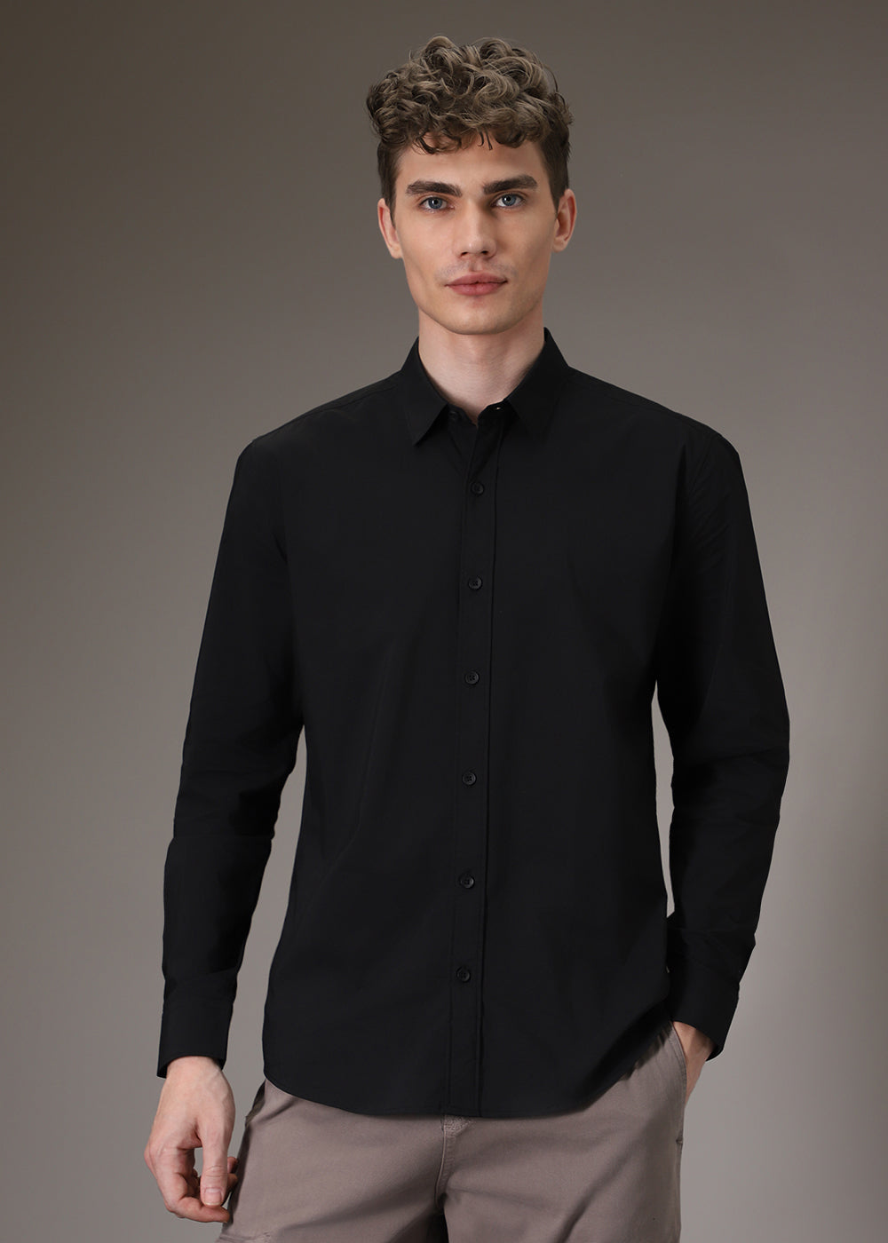 Sable Black Cotton Shirt