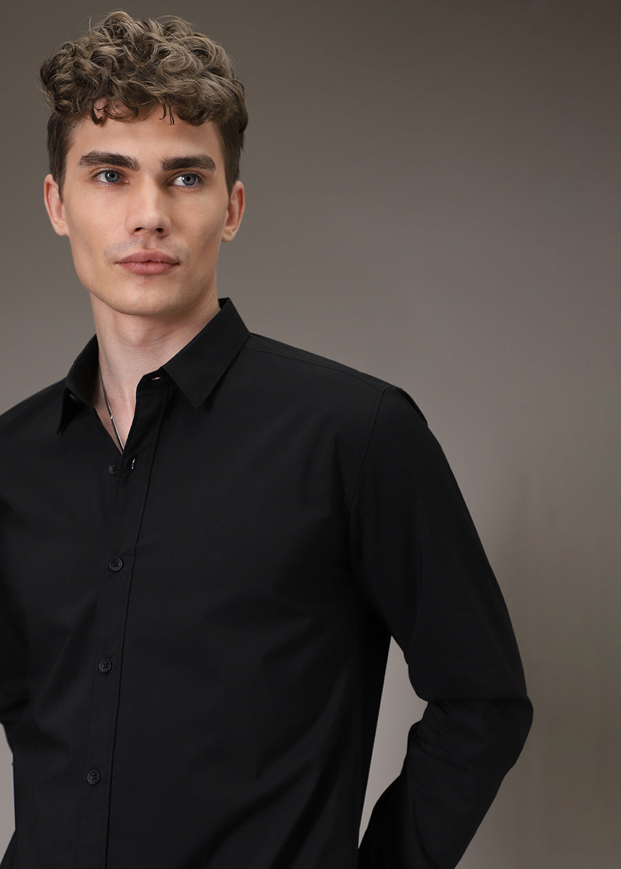 Sable Black Cotton Shirt