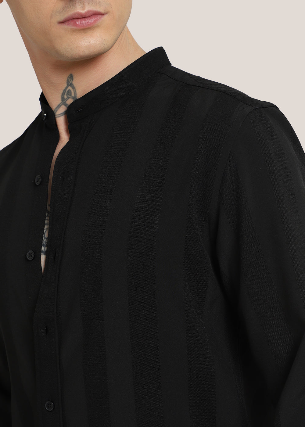 Sable Black Shein Patterned Shirt