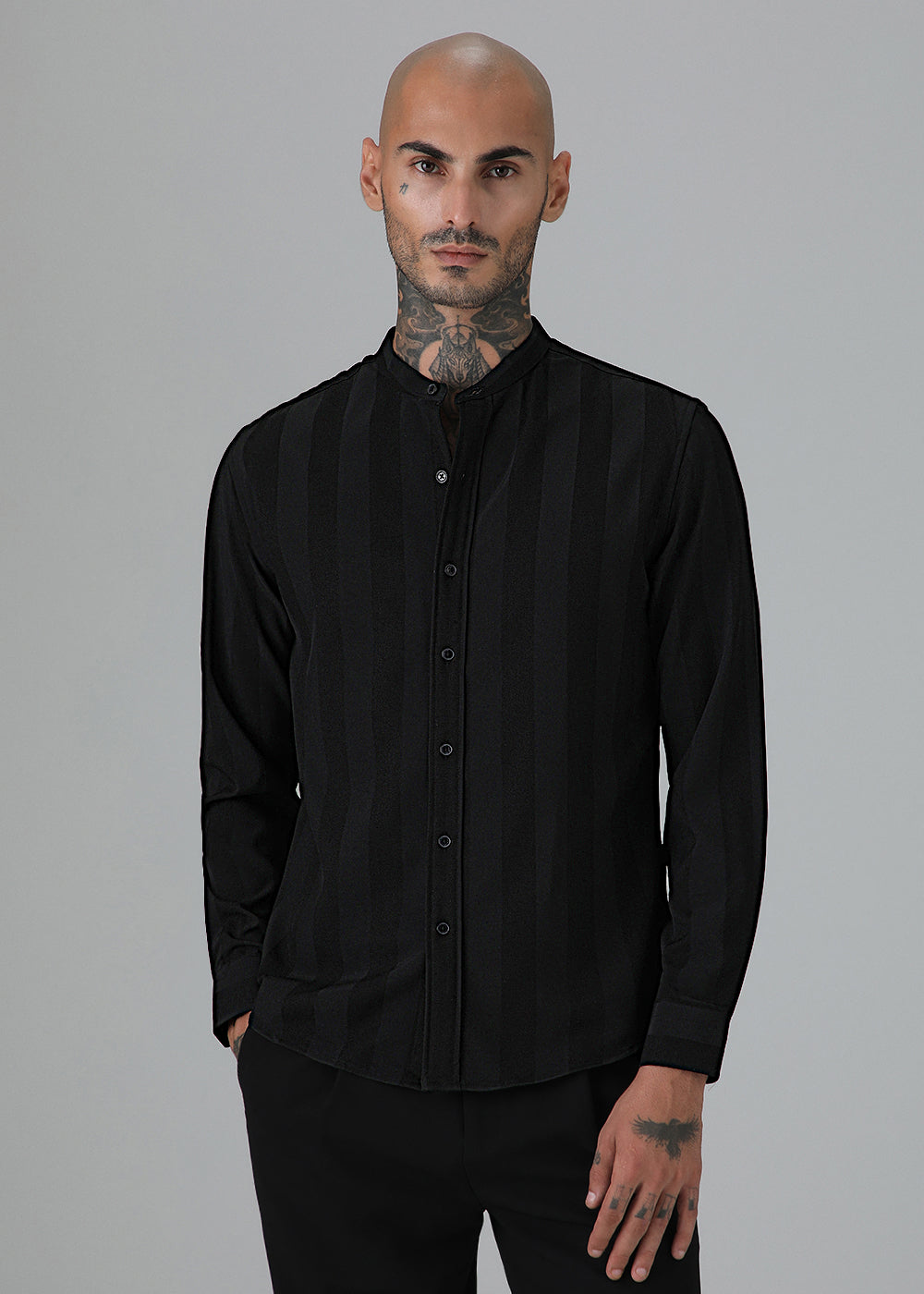 Sable Black Shein Patterned Shirt