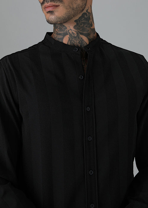 Sable Black Shein Patterned Shirt