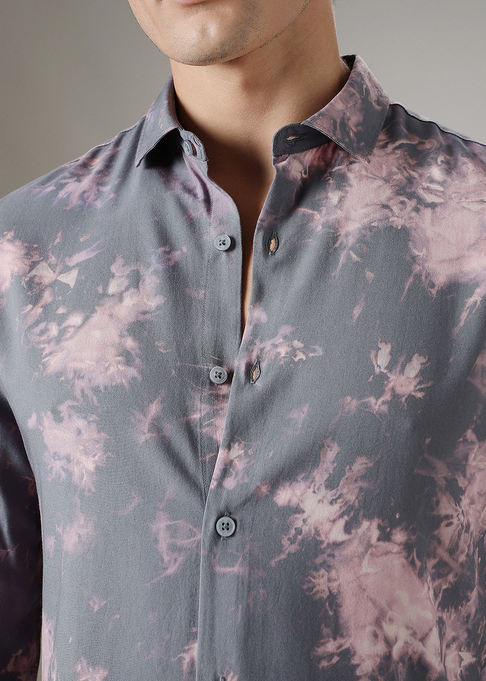 Sable Grey Abstract Printed Shirt