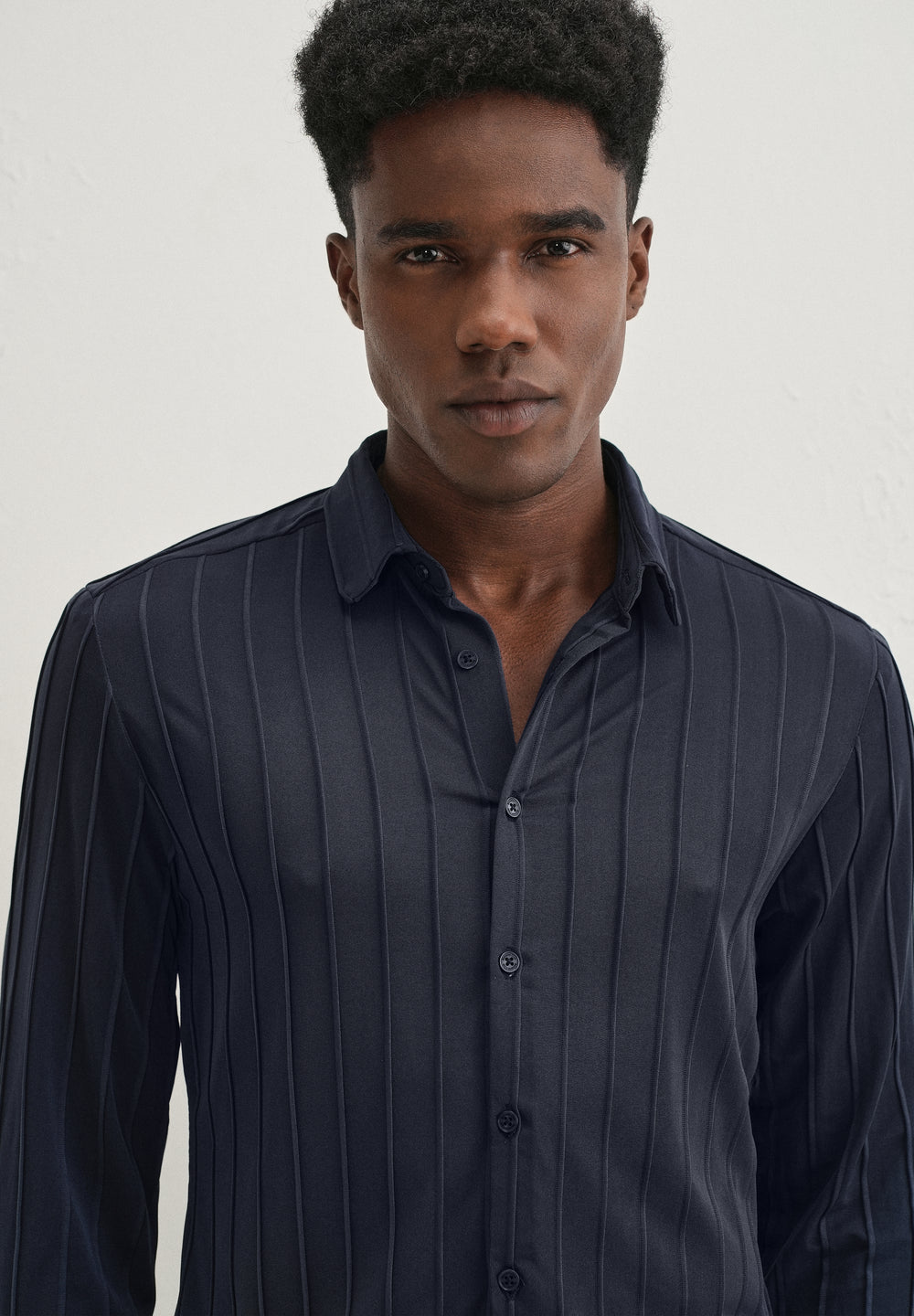 Sable Blue Plain Stripe Shirt
