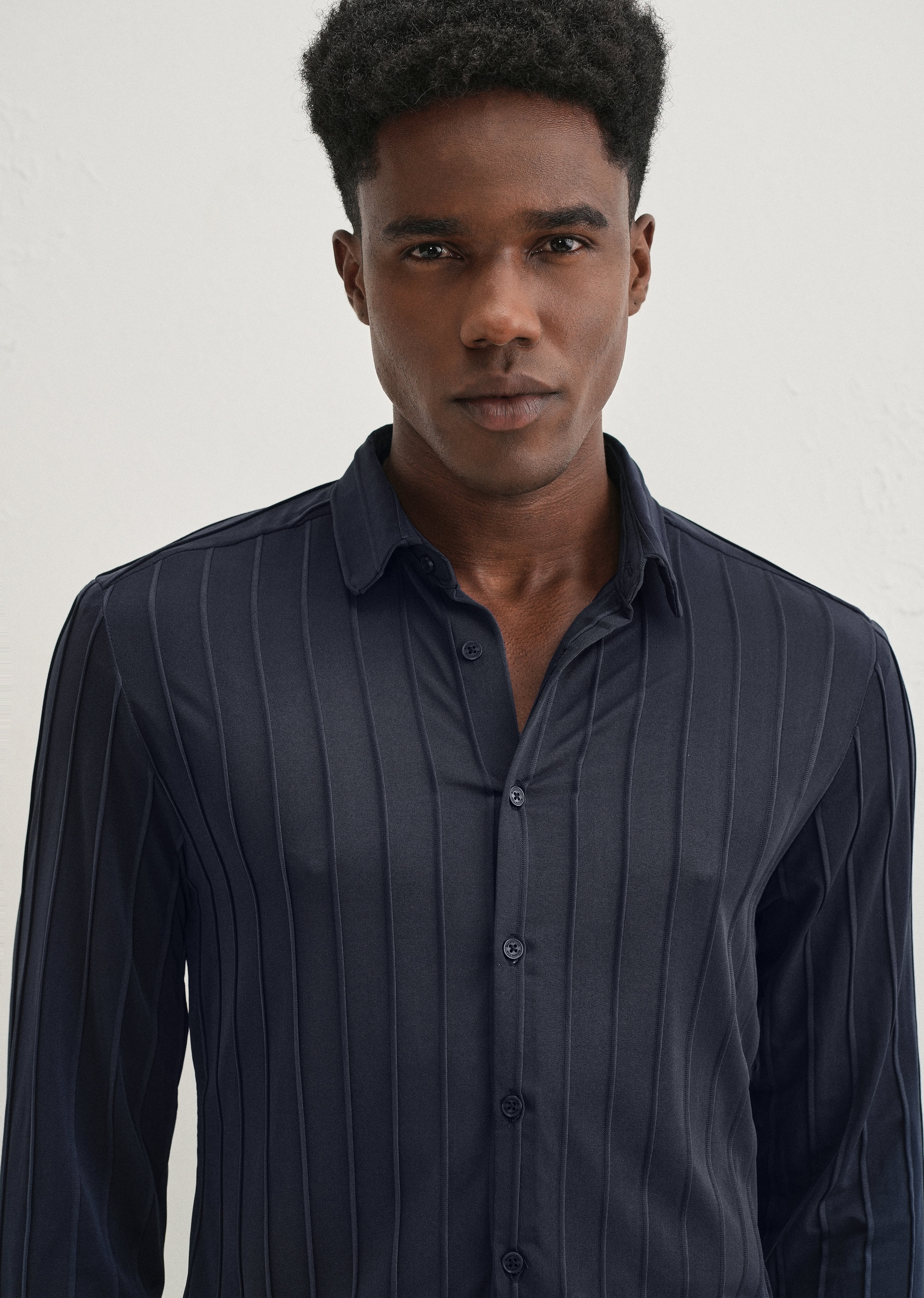 Sable Blue Plain Stripe Shirt