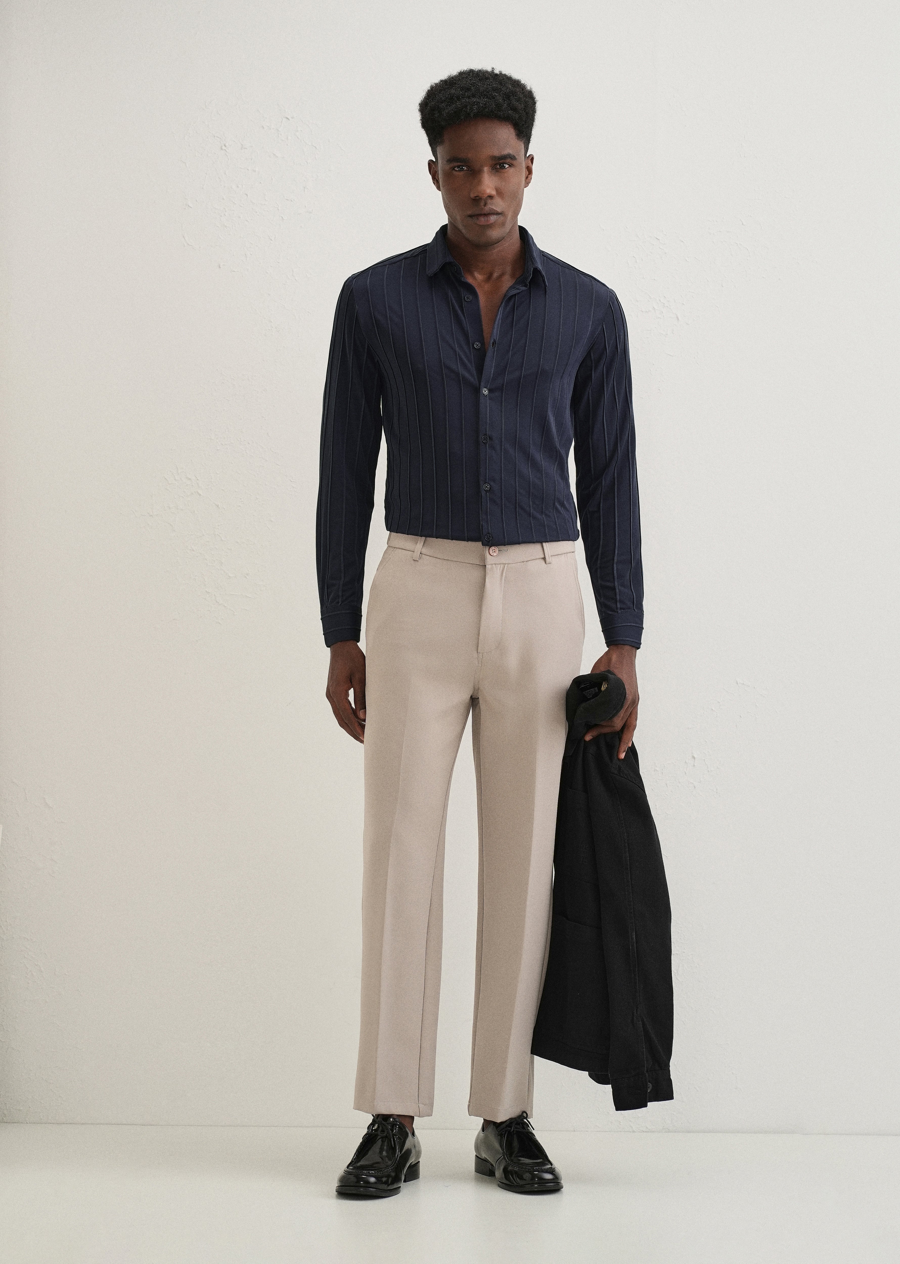 Sable Blue Plain Stripe Shirt