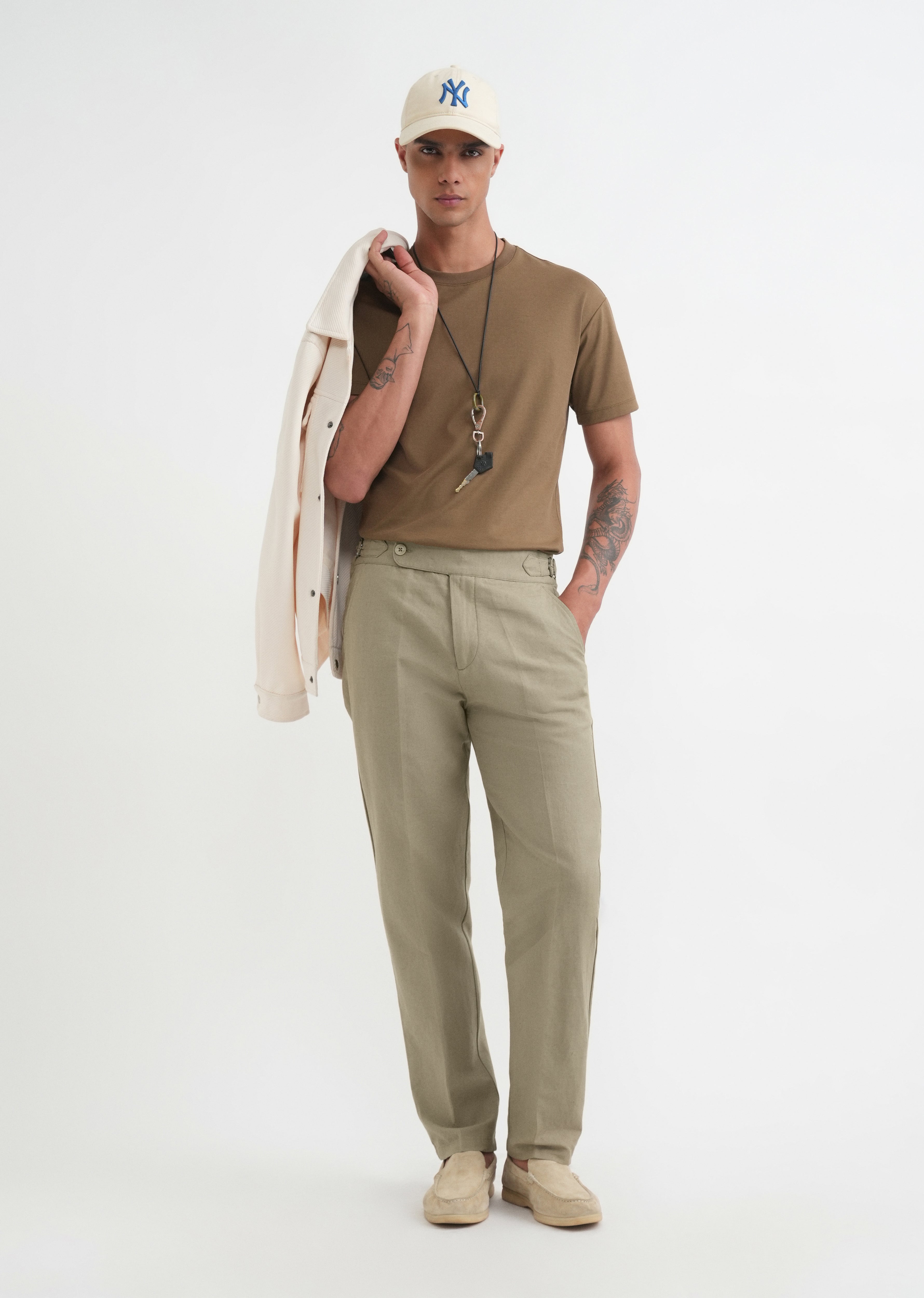 Sage Cotton Linen Gurkha Pant