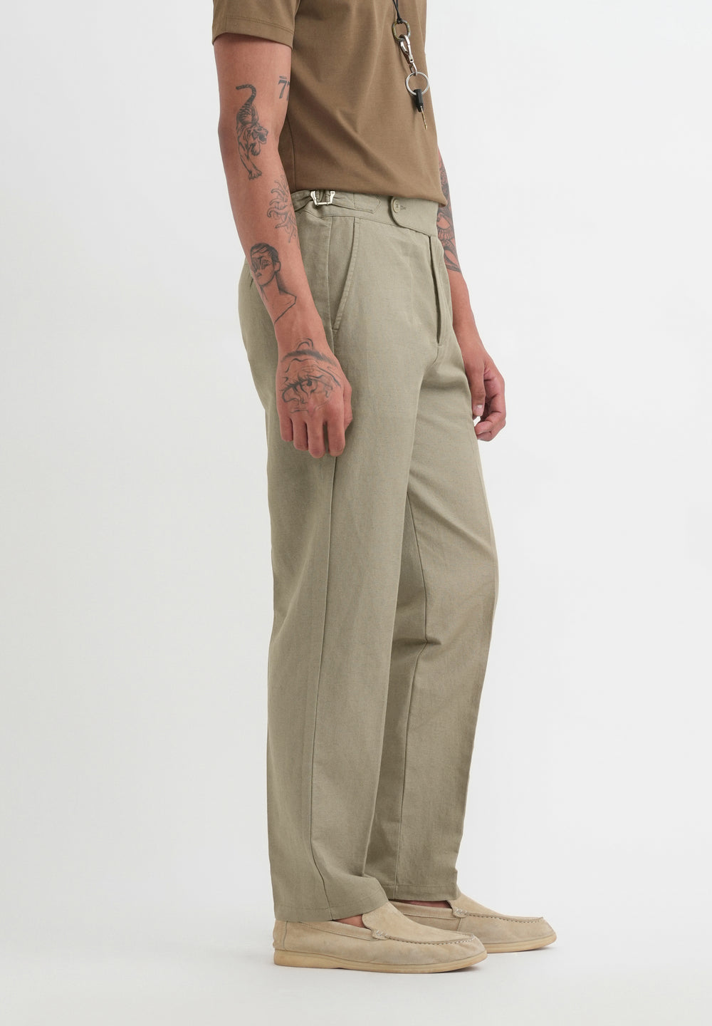 Sage Cotton Linen Gurkha Pant