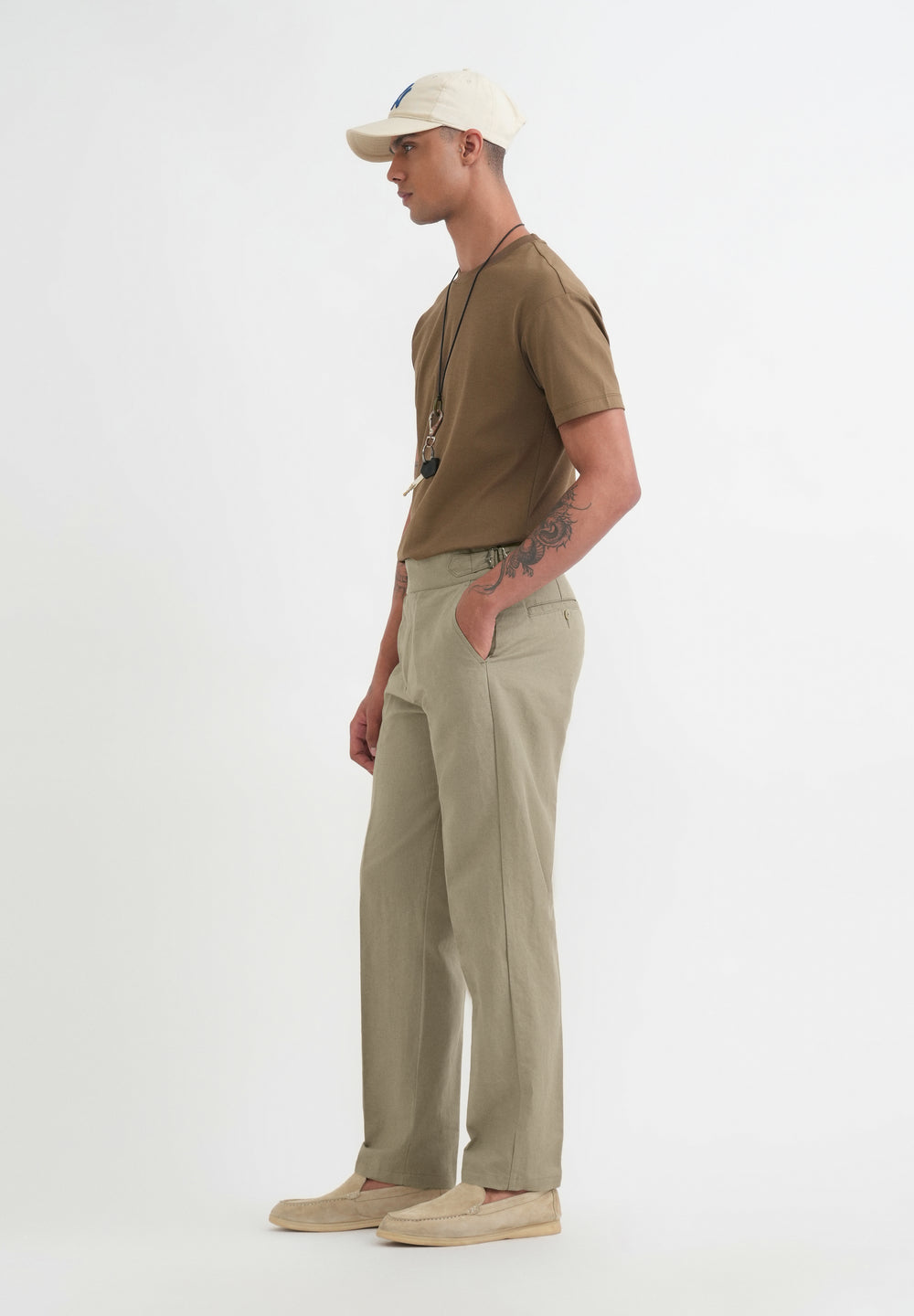Sage Cotton Linen Gurkha Pant