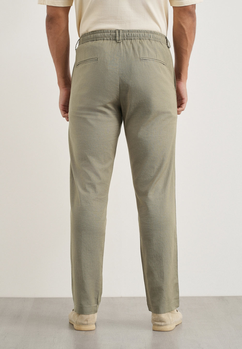 Sage Cotton Linen Regular Fit Pant