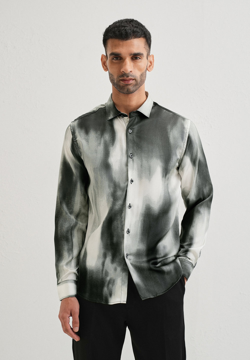 Sage Green Abstract Printed Shirt