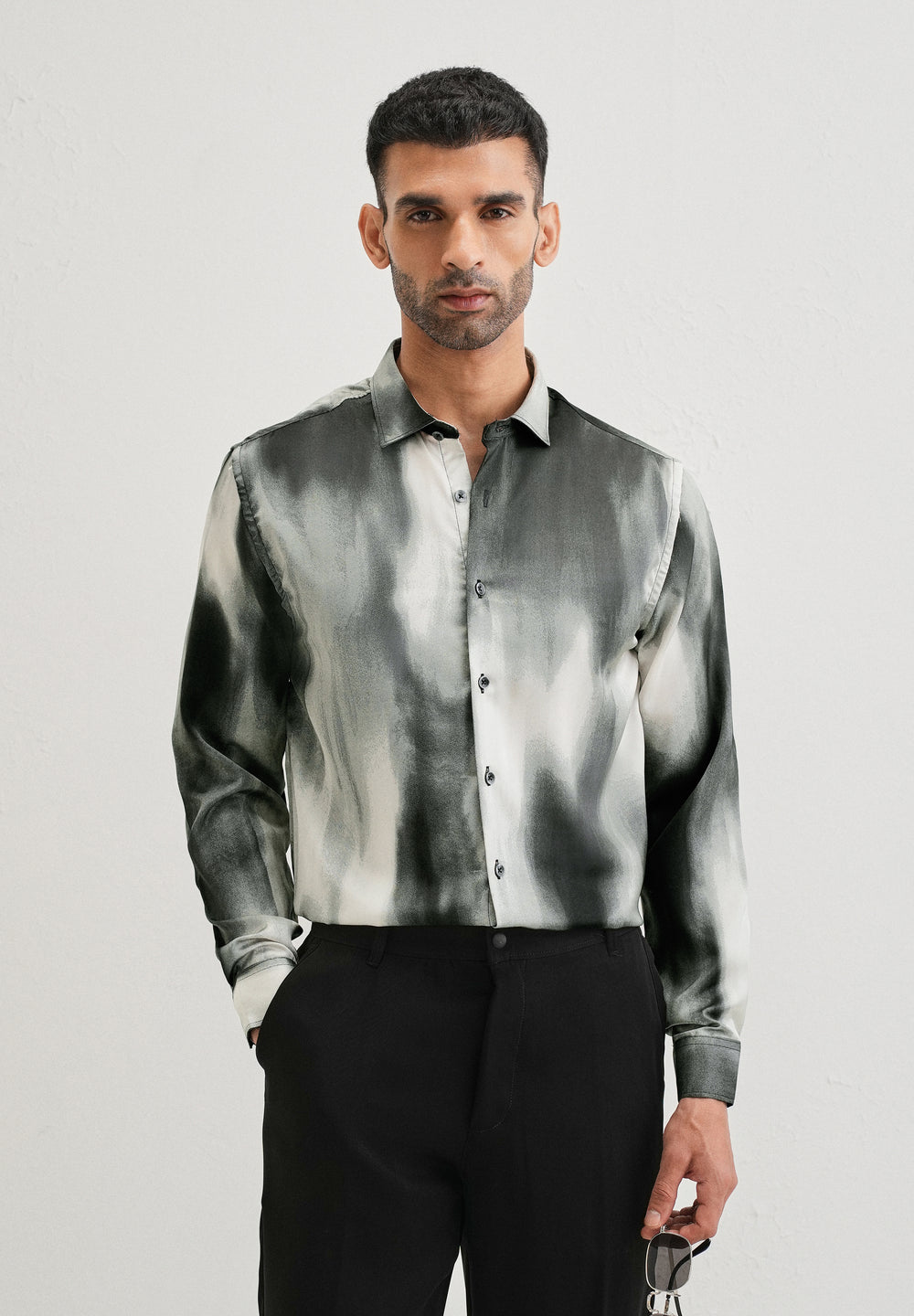 Sage Green Abstract Printed Shirt