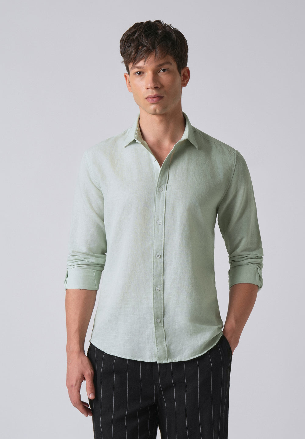 Sage Green Linen Shirt