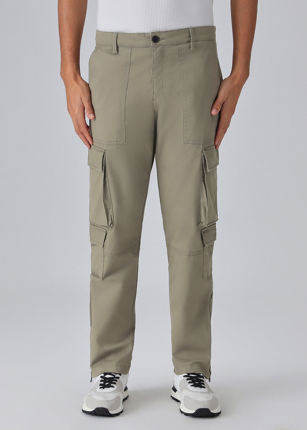 Olive Zipper Cargo Pant