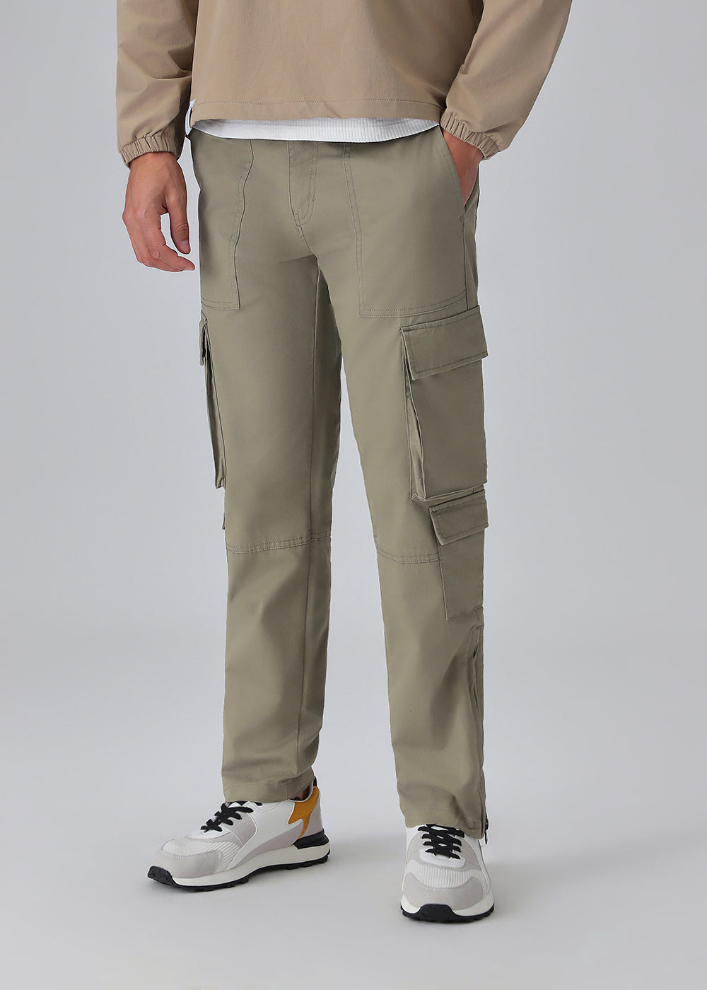 Olive Zipper Cargo Pant