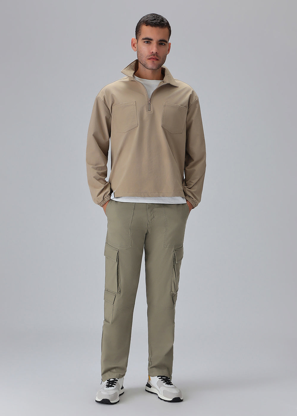 Olive Zipper Cargo Pant