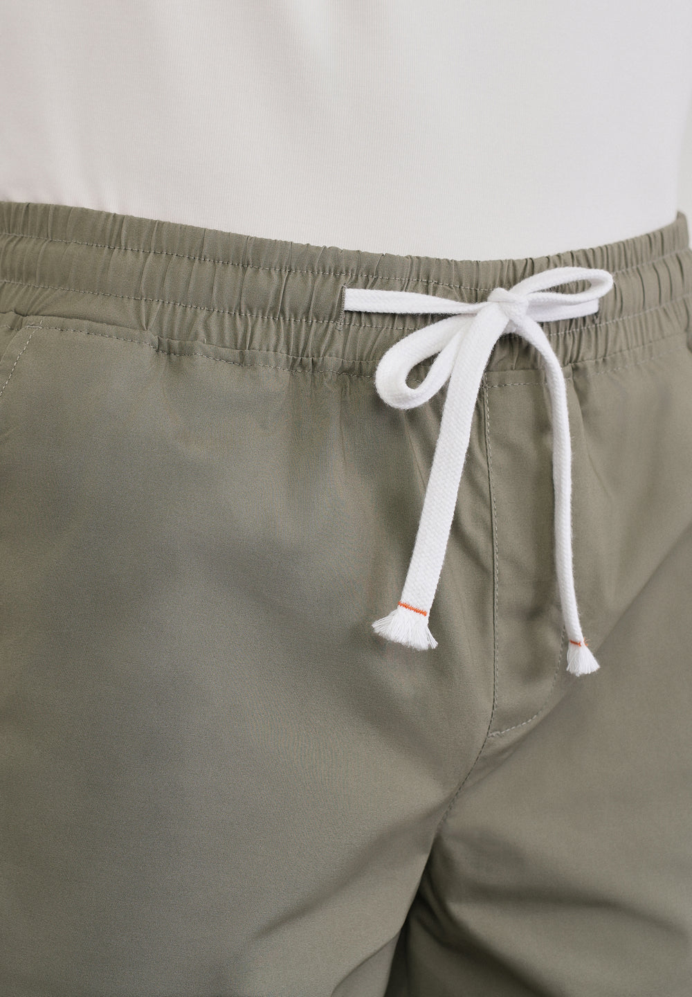 Sage Green Drawstring Cotton Shorts