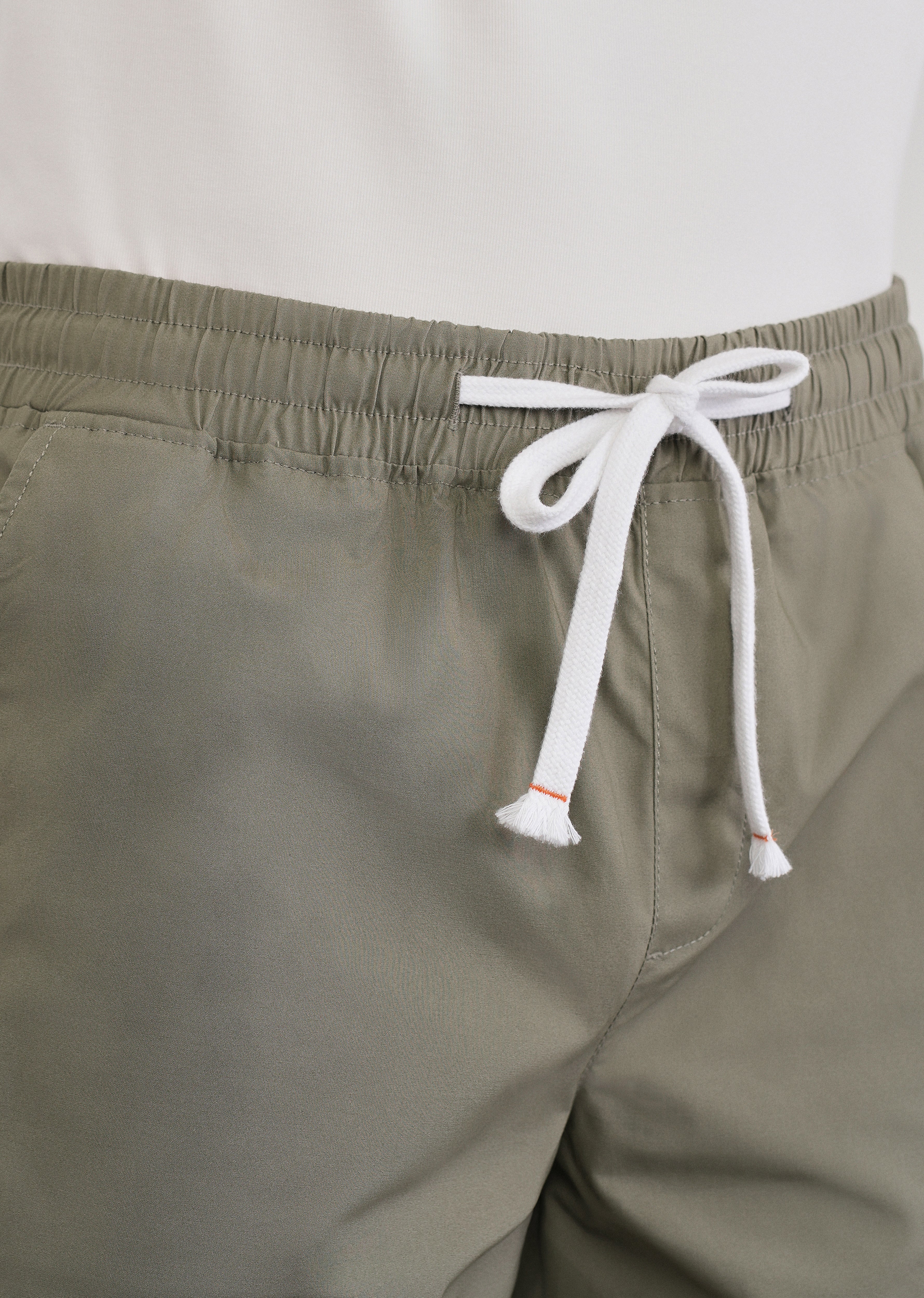 Sage Green Drawstring Cotton Shorts