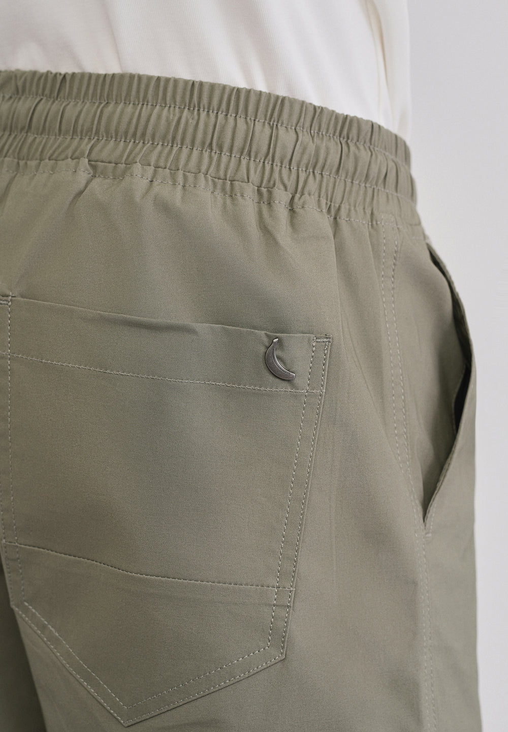 Sage Green Drawstring Cotton Shorts