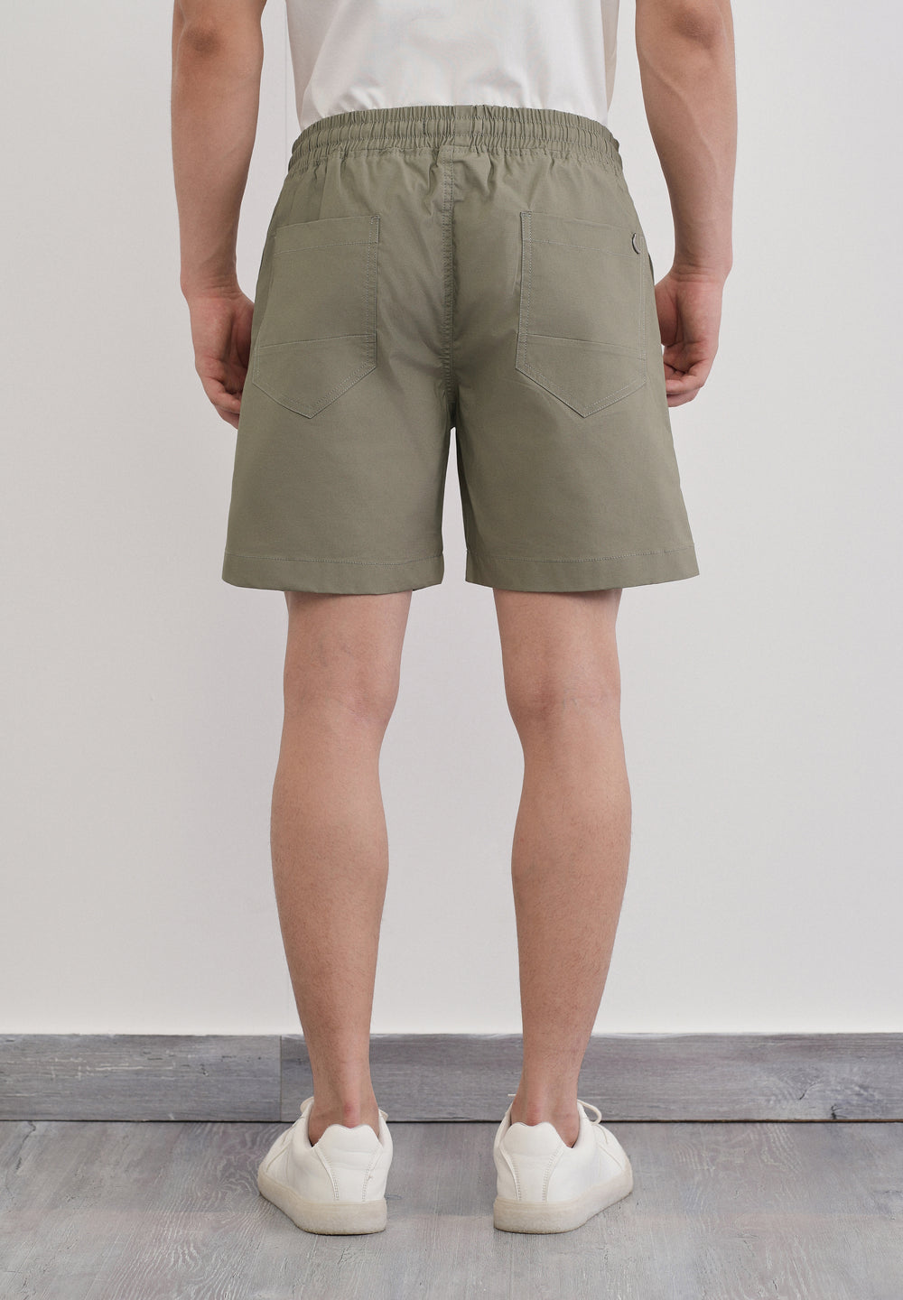 Sage Green Drawstring Cotton Shorts