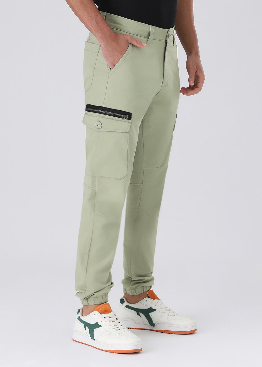 Sage Green Elasticated Cargo Pant