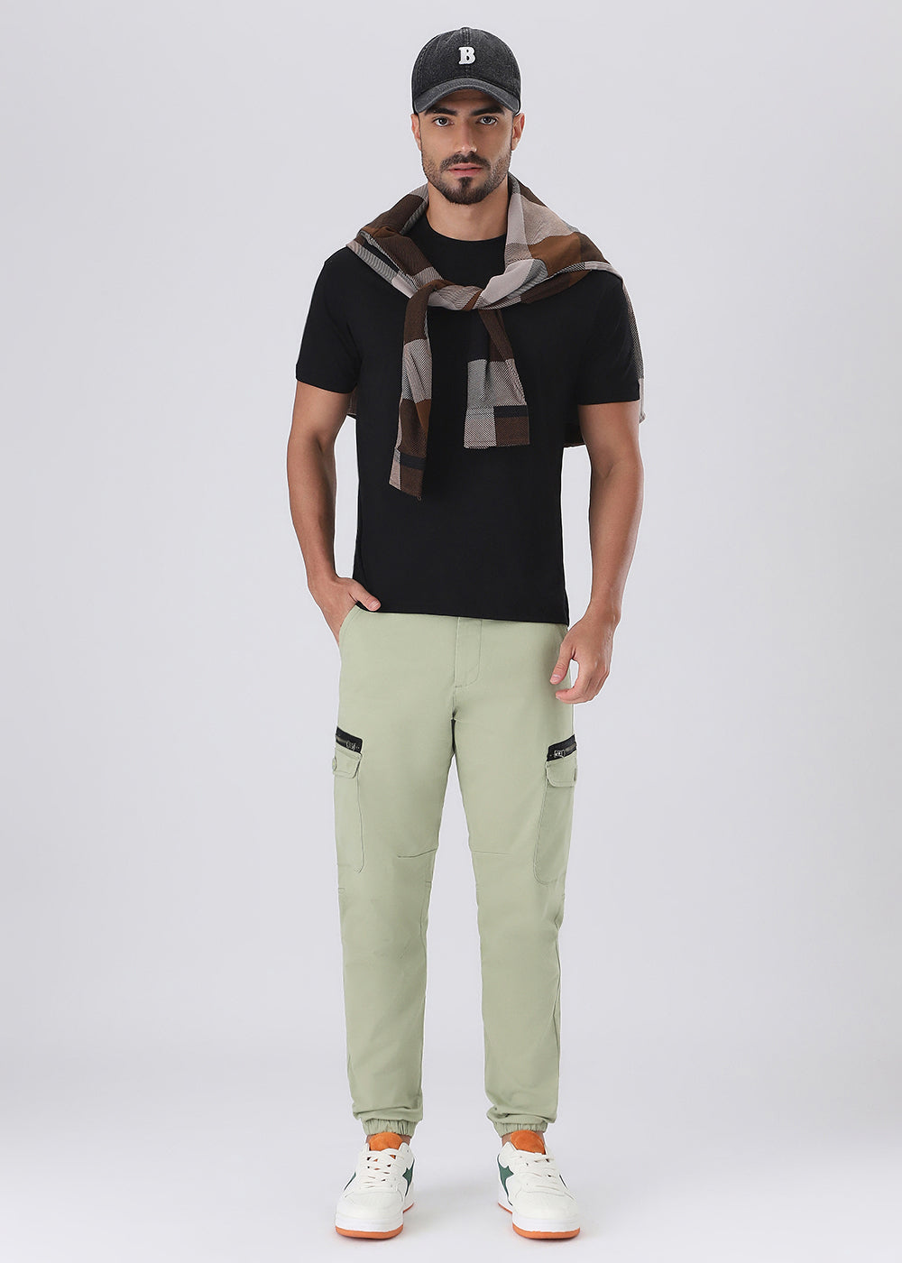 Sage Green Elasticated Cargo Pant