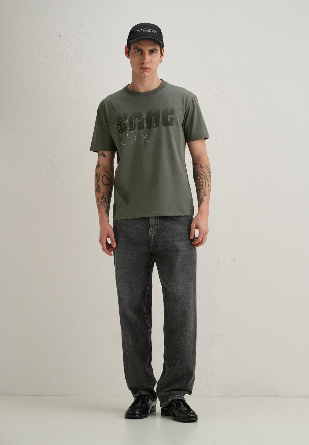 Sage Green Embellished T-Shirt