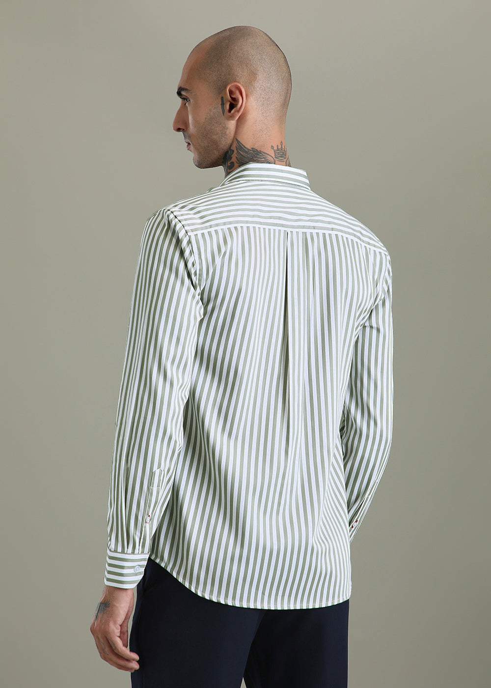 Sage Green Pin Stripe Shirt