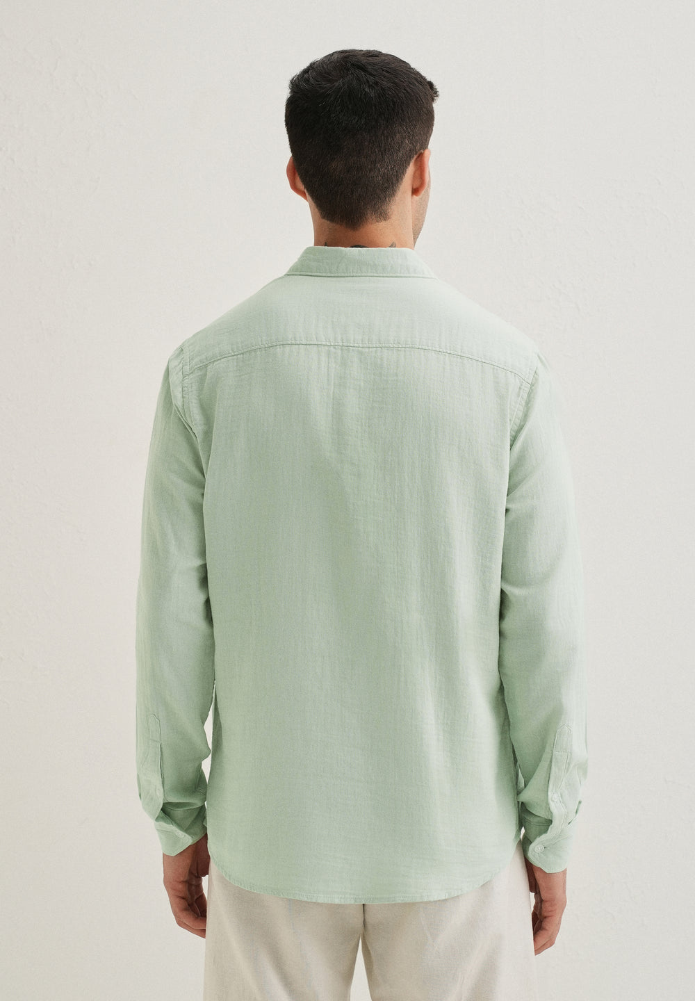 Sage Green Pure Cotton Stitchless Placket Shirt