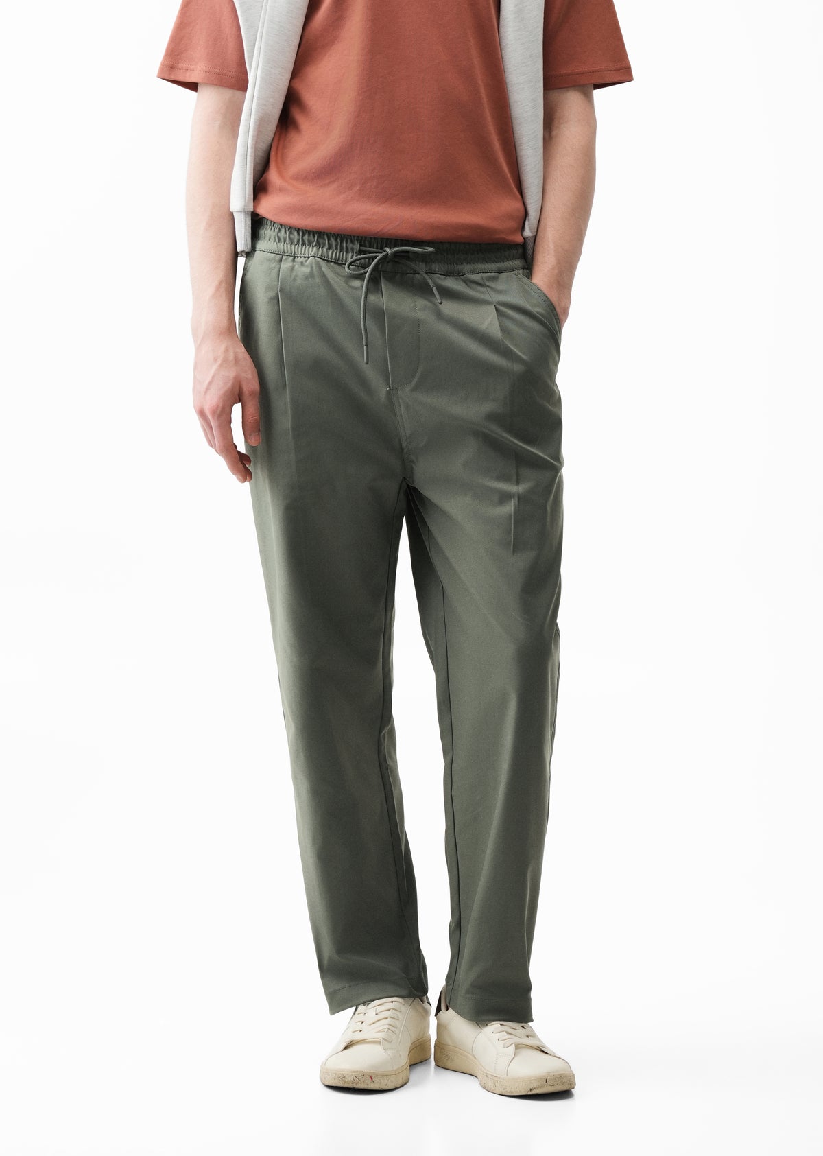 Sage Green Relaxed Drawstring Trouser