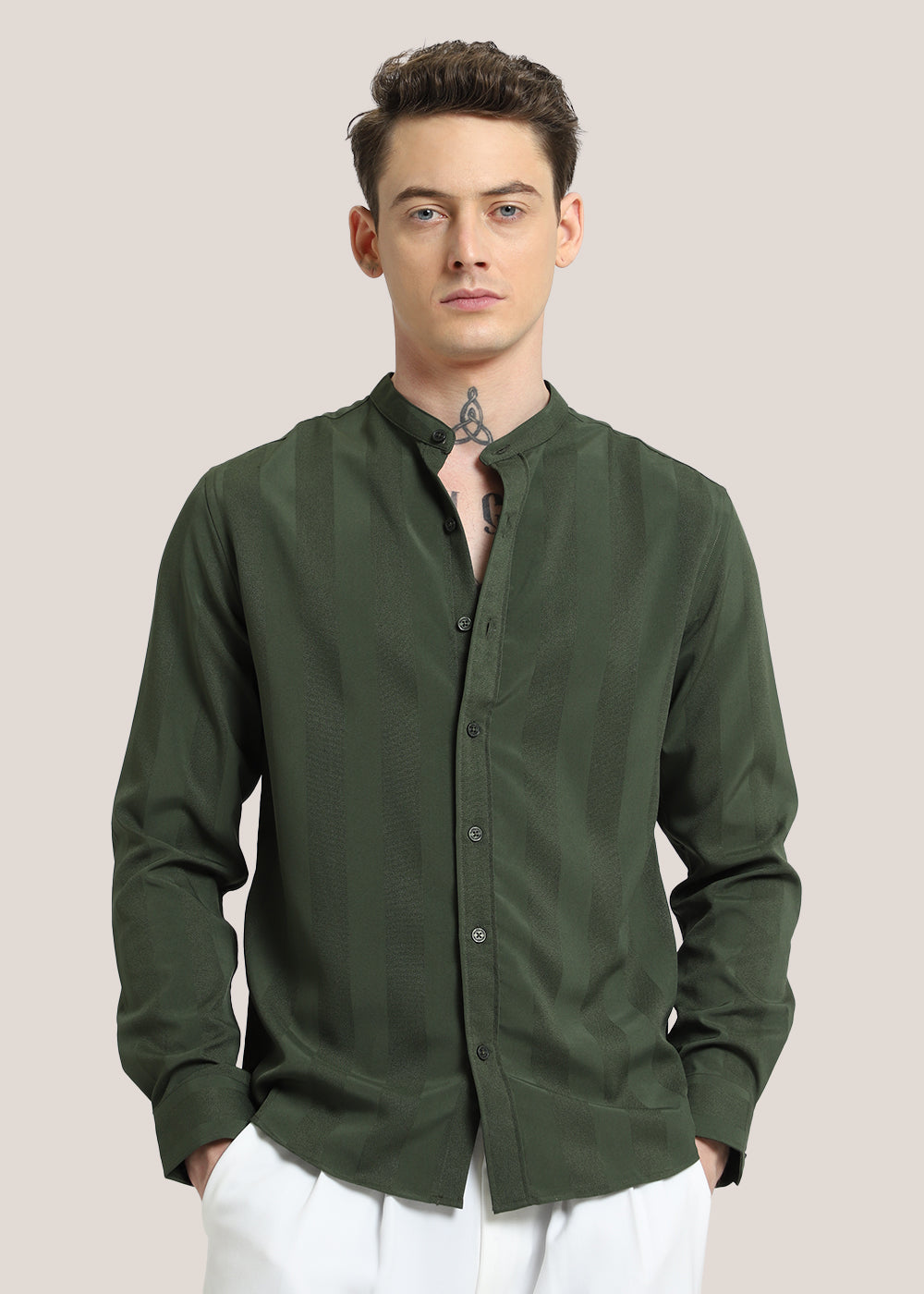 Sage Green Shein Patterned Shirt